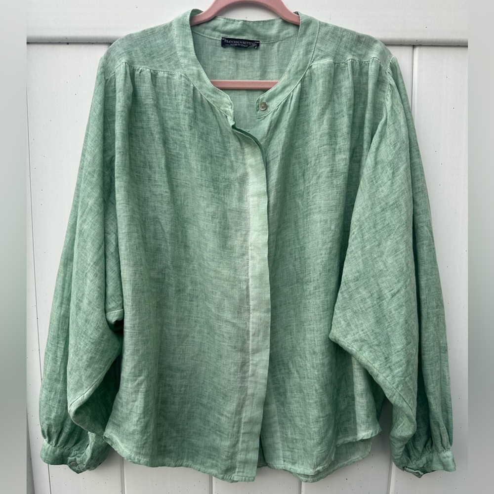 Francesca Bettini Italian linen women’s blouse size medium